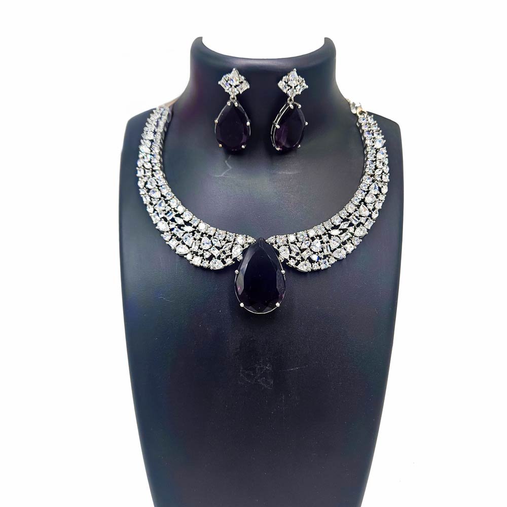 AD Crystal Collar Jewelry Set