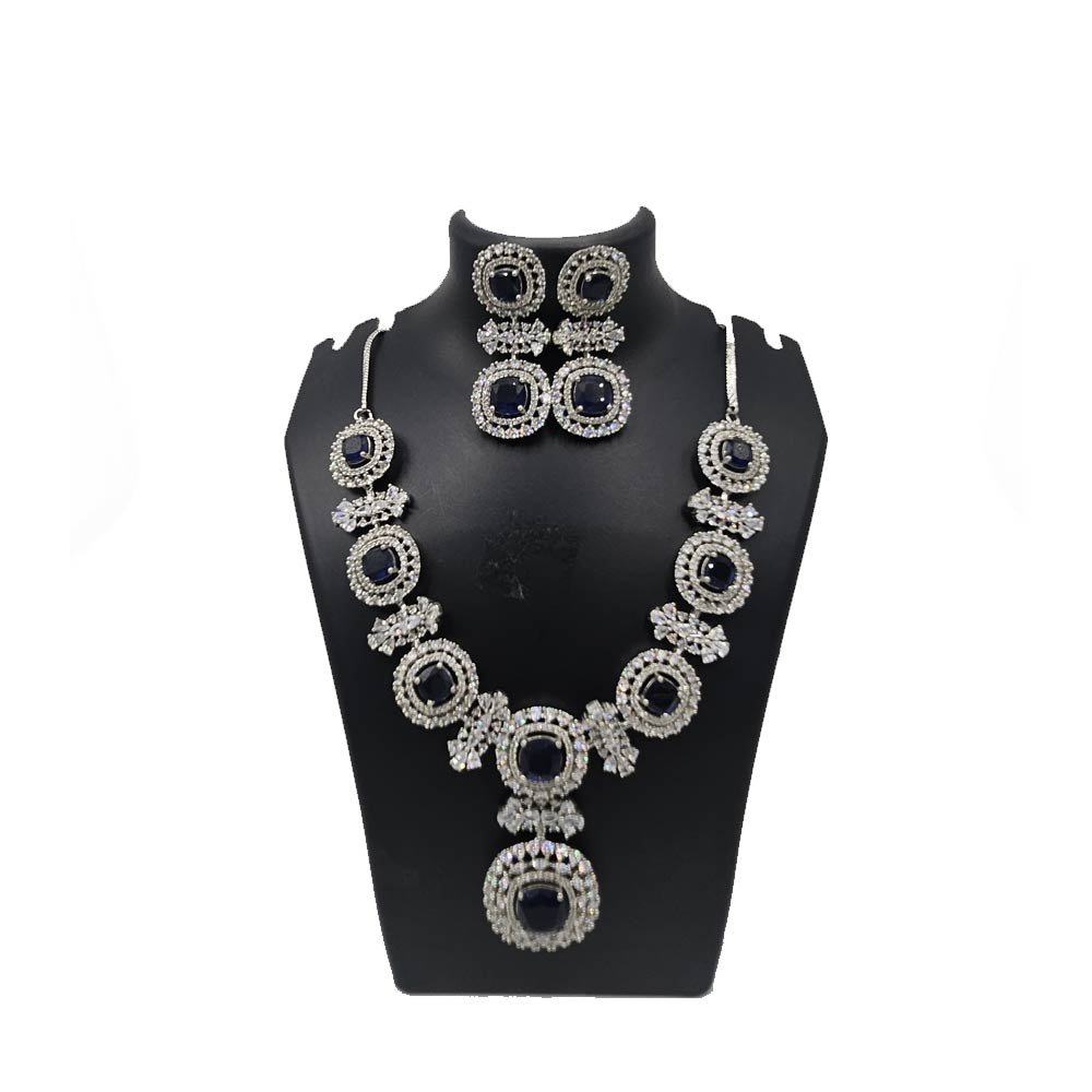 American Diamond Circle Necklace Set